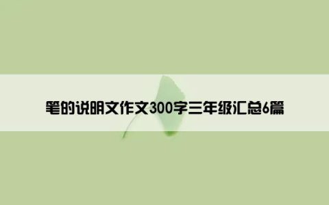 笔的说明文作文300字三年级汇总6篇
