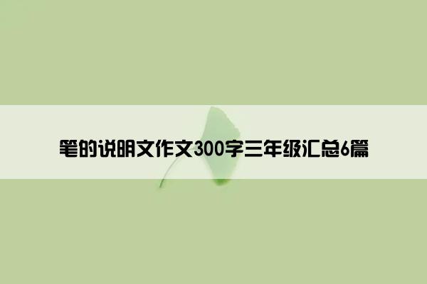 笔的说明文作文300字三年级汇总6篇