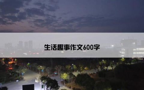 生活趣事作文600字