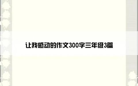 让我感动的作文300字三年级3篇