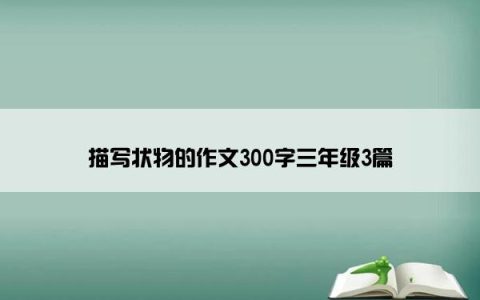 描写状物的作文300字三年级3篇