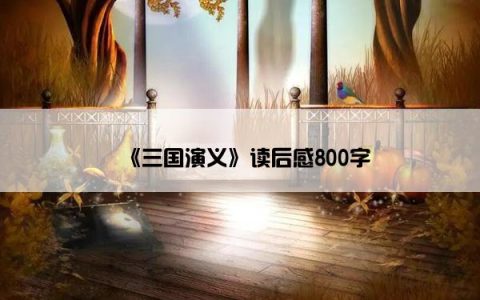 《三国演义》读后感800字