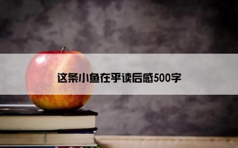 这条小鱼在乎读后感500字