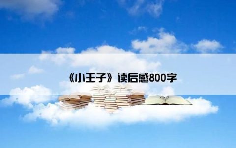 《小王子》读后感800字