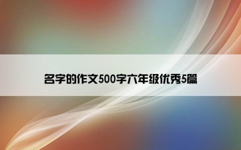 名字的作文500字六年级优秀5篇