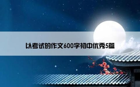 以考试的作文600字初中优秀5篇