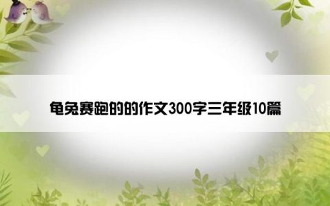 龟兔赛跑的的作文300字三年级10篇