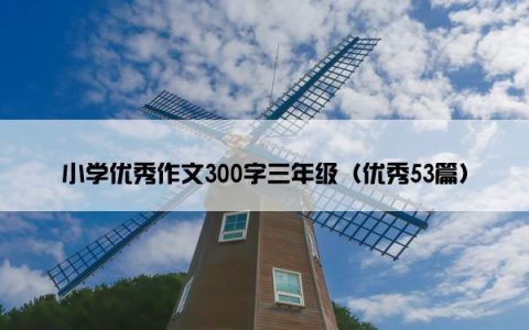 小学优秀作文300字三年级（优秀53篇）