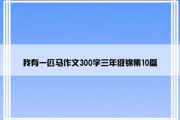 我有一匹马作文300字三年级锦集10篇