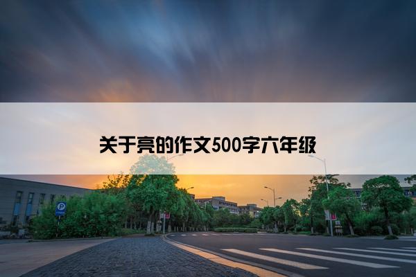 关于亮的作文500字六年级