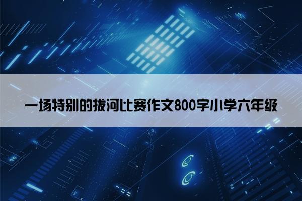 一场特别的拔河比赛作文800字小学六年级