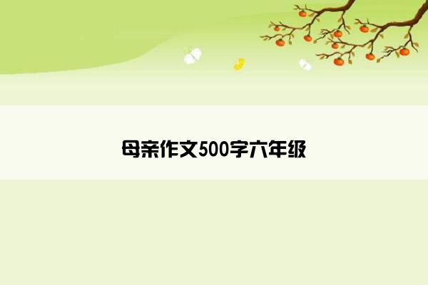 母亲作文500字六年级