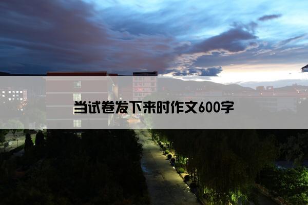 当试卷发下来时作文600字