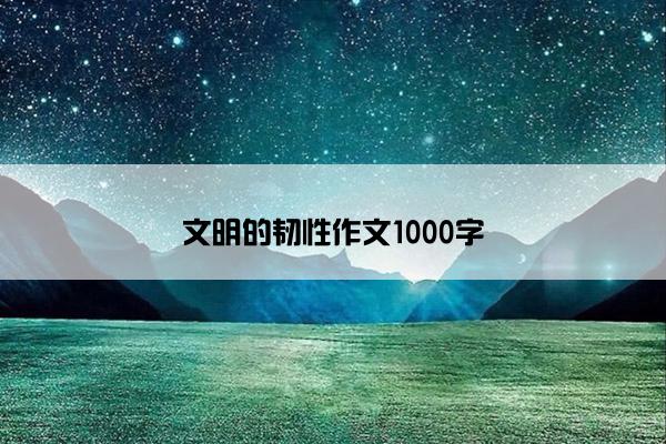 文明的韧性作文1000字