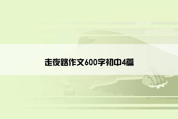 走夜路作文600字初中4篇