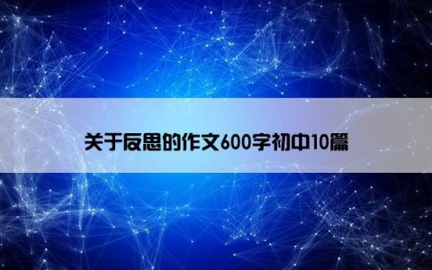 关于反思的作文600字初中10篇