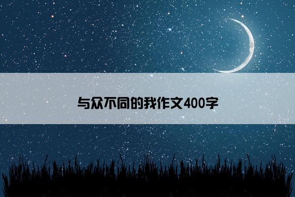 与众不同的我作文400字