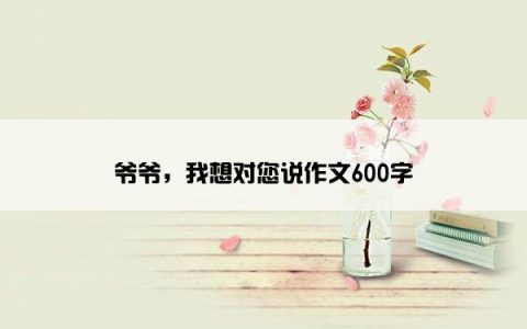 爷爷，我想对您说作文600字