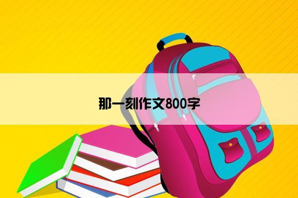 那一刻作文800字