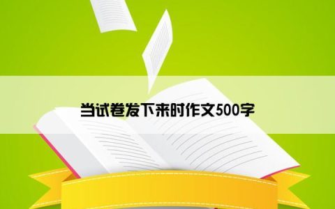 当试卷发下来时作文500字