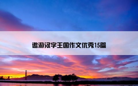 遨游汉字王国作文优秀15篇