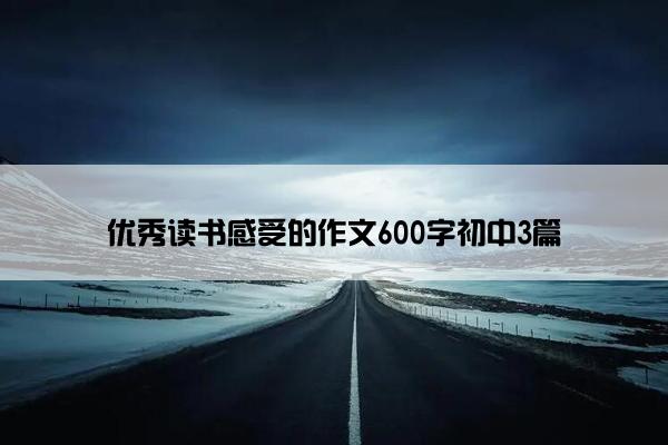 优秀读书感受的作文600字初中3篇