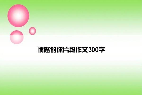 愤怒的你片段作文300字