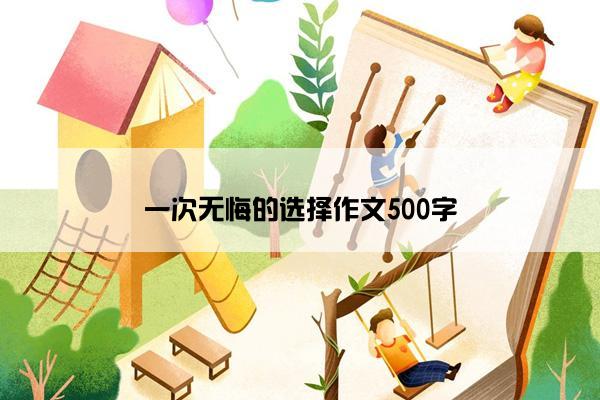 一次无悔的选择作文500字