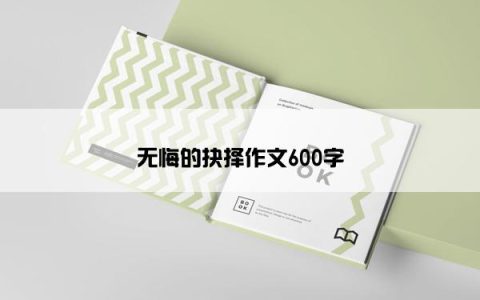 无悔的抉择作文600字