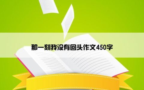 那一刻我没有回头作文450字