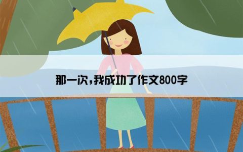 那一次,我成功了作文800字