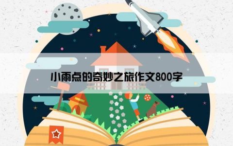 小雨点的奇妙之旅作文800字