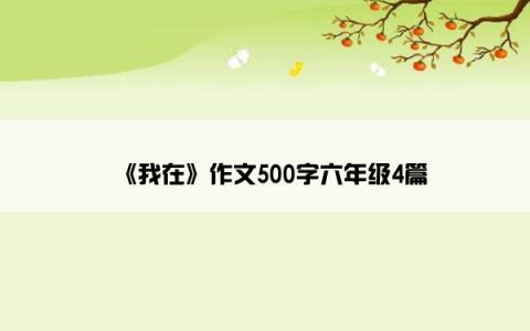 《我在》作文500字六年级4篇