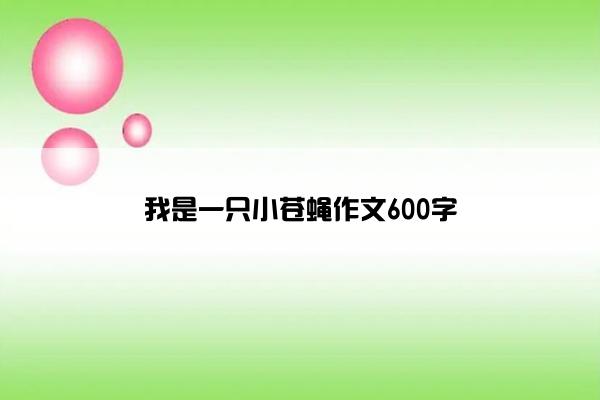 我是一只小苍蝇作文600字