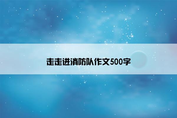 走走进消防队作文500字