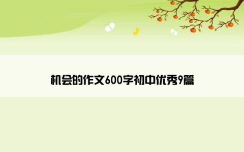 机会的作文600字初中优秀9篇