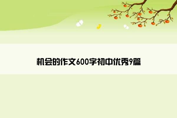 机会的作文600字初中优秀9篇