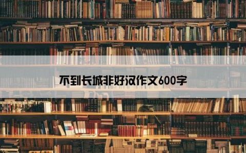 不到长城非好汉作文600字