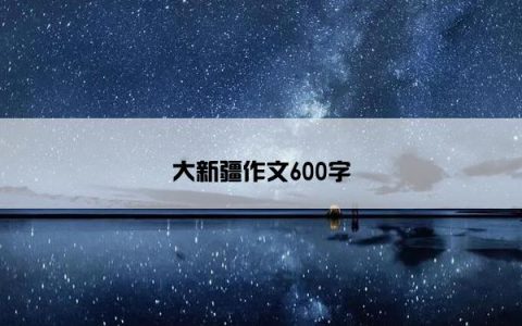 大新疆作文600字