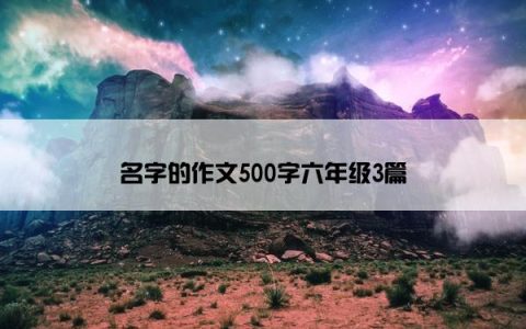 名字的作文500字六年级3篇