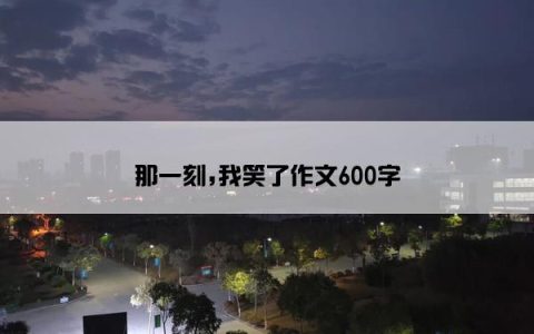 那一刻,我笑了作文600字