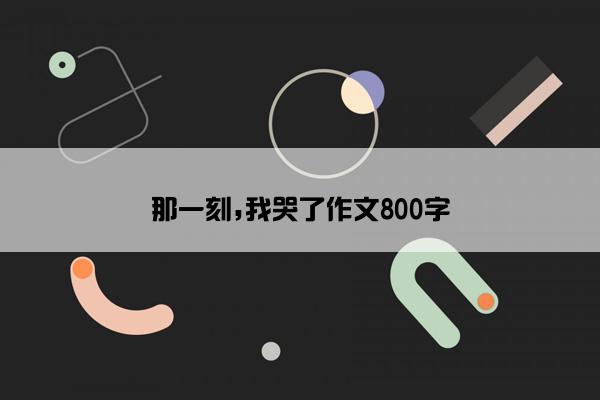 那一刻,我哭了作文800字