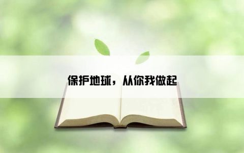 保护地球，从你我做起