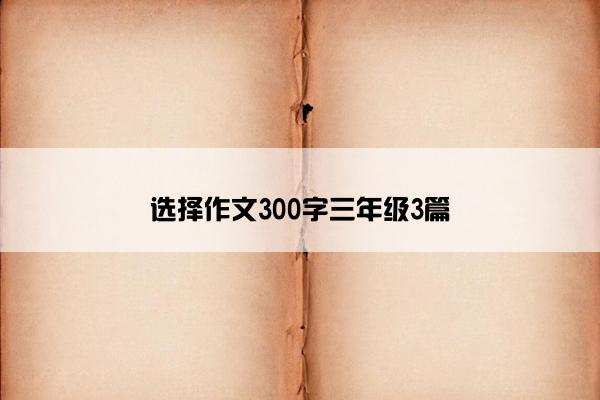 选择作文300字三年级3篇