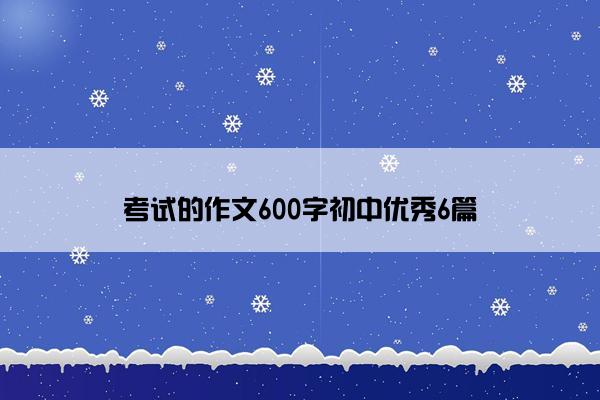 考试的作文600字初中优秀6篇