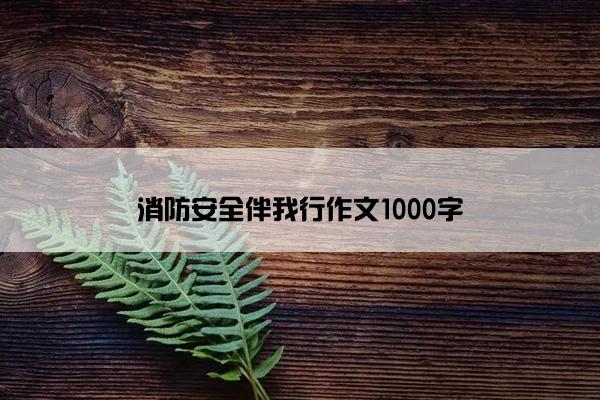 消防安全伴我行作文1000字