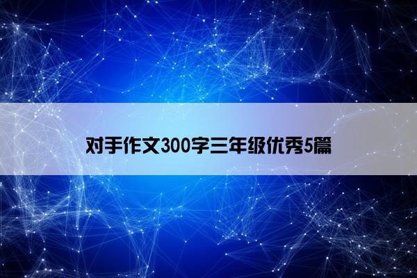 对手作文300字三年级优秀5篇