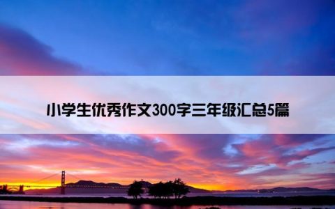 小学生优秀作文300字三年级汇总5篇