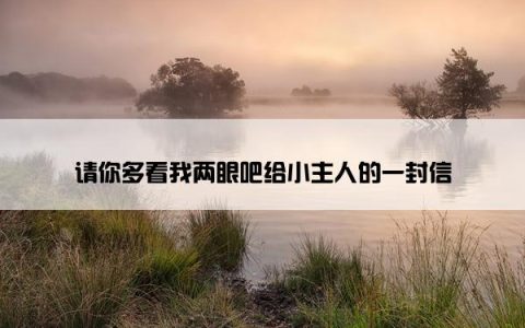 请你多看我两眼吧给小主人的一封信