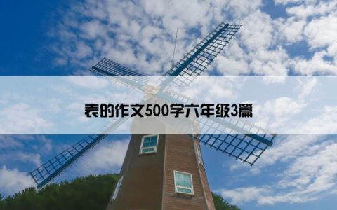 表的作文500字六年级3篇